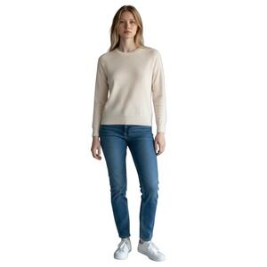 Quince 100% Merino Wool Sweater Womens M Light Pink Crewneck Pullover Minimalist
